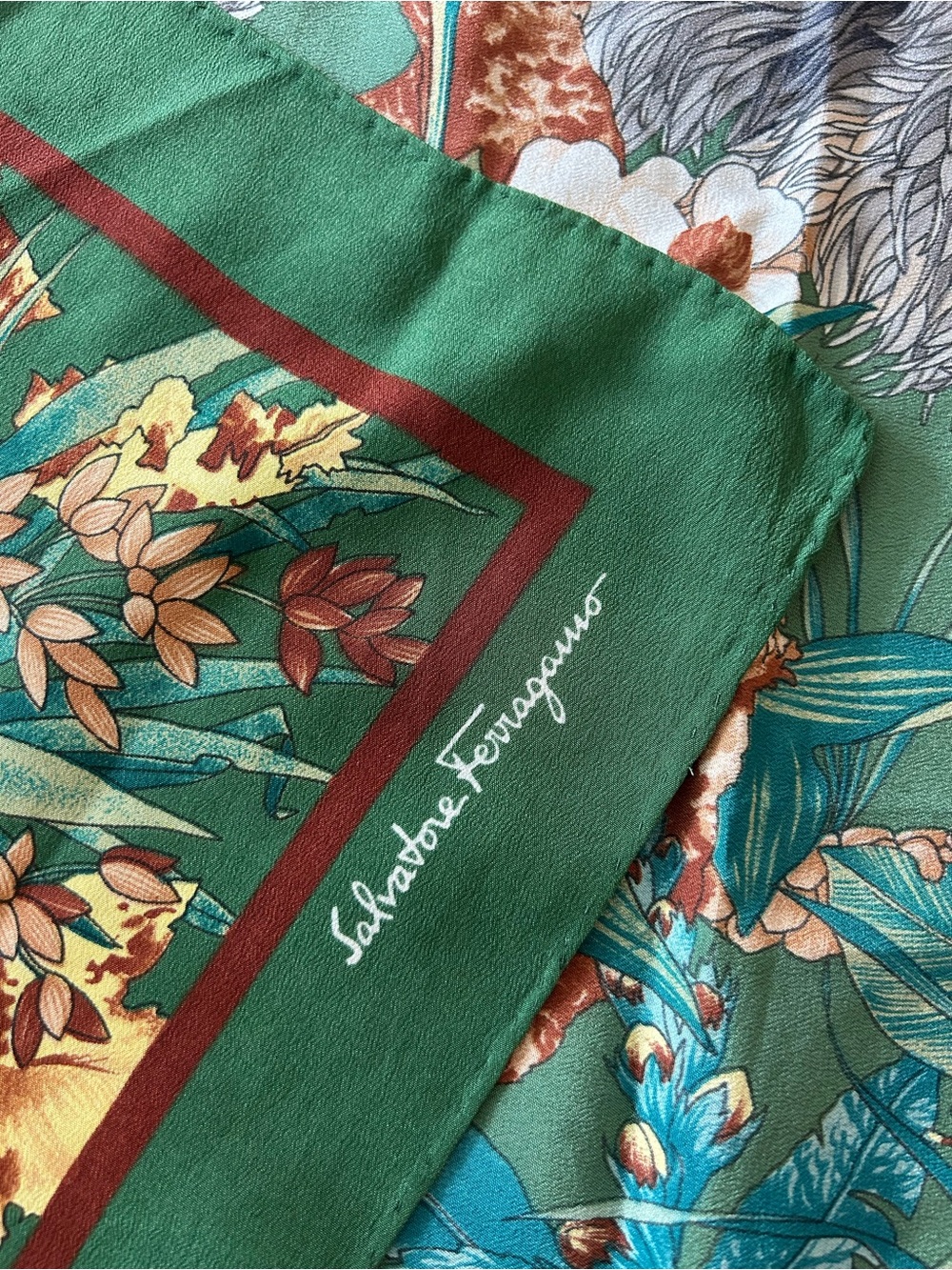 Salvatore Ferragamo Woodland Animals Silk Scarf - Picture 2 of 9